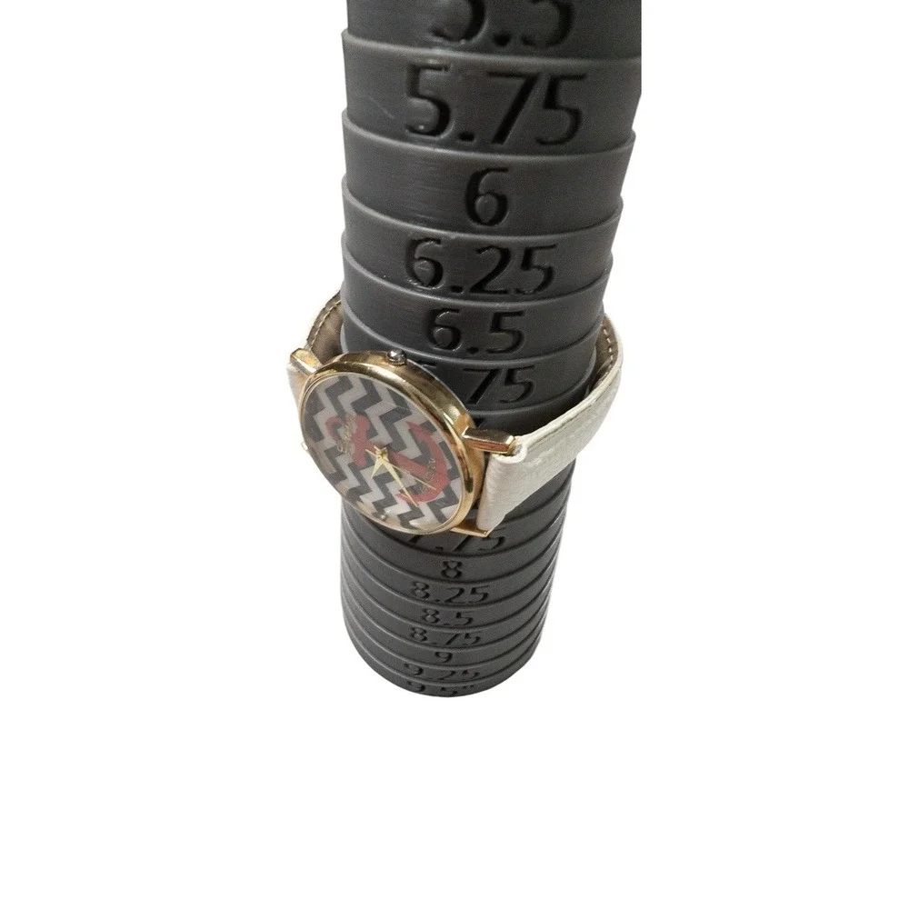 Geneva Platinum Watch Womens‎ Pink Anchor White Leather Band Nautical Chevron